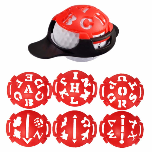 6PCS/lot Hollow Alphabet Golf Ball Line Liner Marker Pen Drawing Alignment Marks Tool Set Equipment Accessories